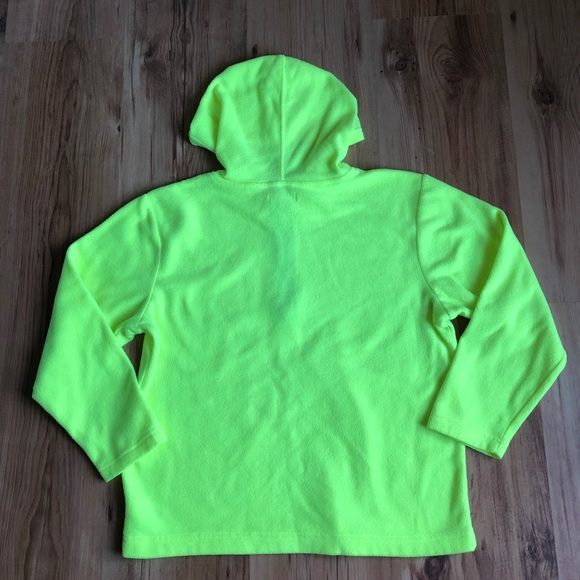 OLD NAVY Pullover Fleece Hoodie Shirt 1/2 Zip Pockets Medium Yellow Boy’s UNISEX - Picture 2 of 11